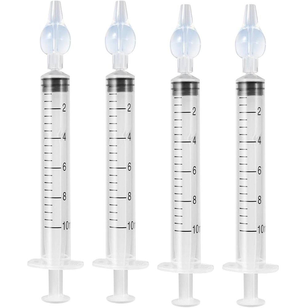 4-Pack Blendura Baby Nasal Irrigation Syringe, White, 10 mL
