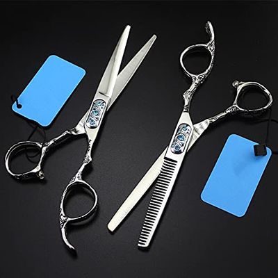 SUNMME 6-Inch Professional 440C Hair Cutting Scissors with Plum Handle