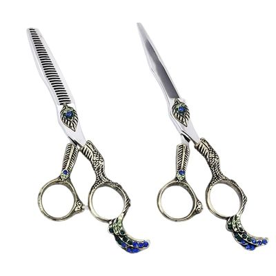 SUNMME 6-Inch 440C Stainless Steel Hair Cutting Scissors, Salon Barber Peacock Set