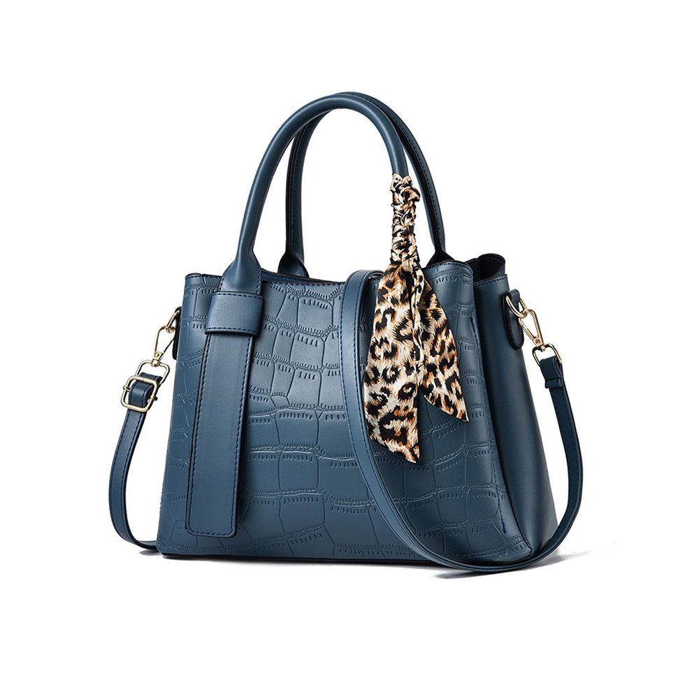 WolFum Women's PU Leather Handbag and Shoulder Bag with Leopard Strap