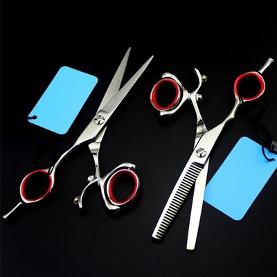 SUNMME 5.5-Inch Left-Handed 440C Rotating Hair Cutting and Thinning Scissors
