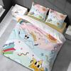 KDGGLUCK Cartoon Rainbow, Sun and Clouds Printed Bedding Set, 200 x 200 cm + 2 Pillowcases 50 x 75 cm view 1