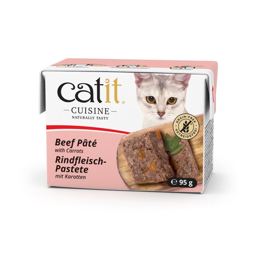Catit Cuisine - Premium Wet Cat Food - Beef and Carrot Pâté, Grain-Free, 95g