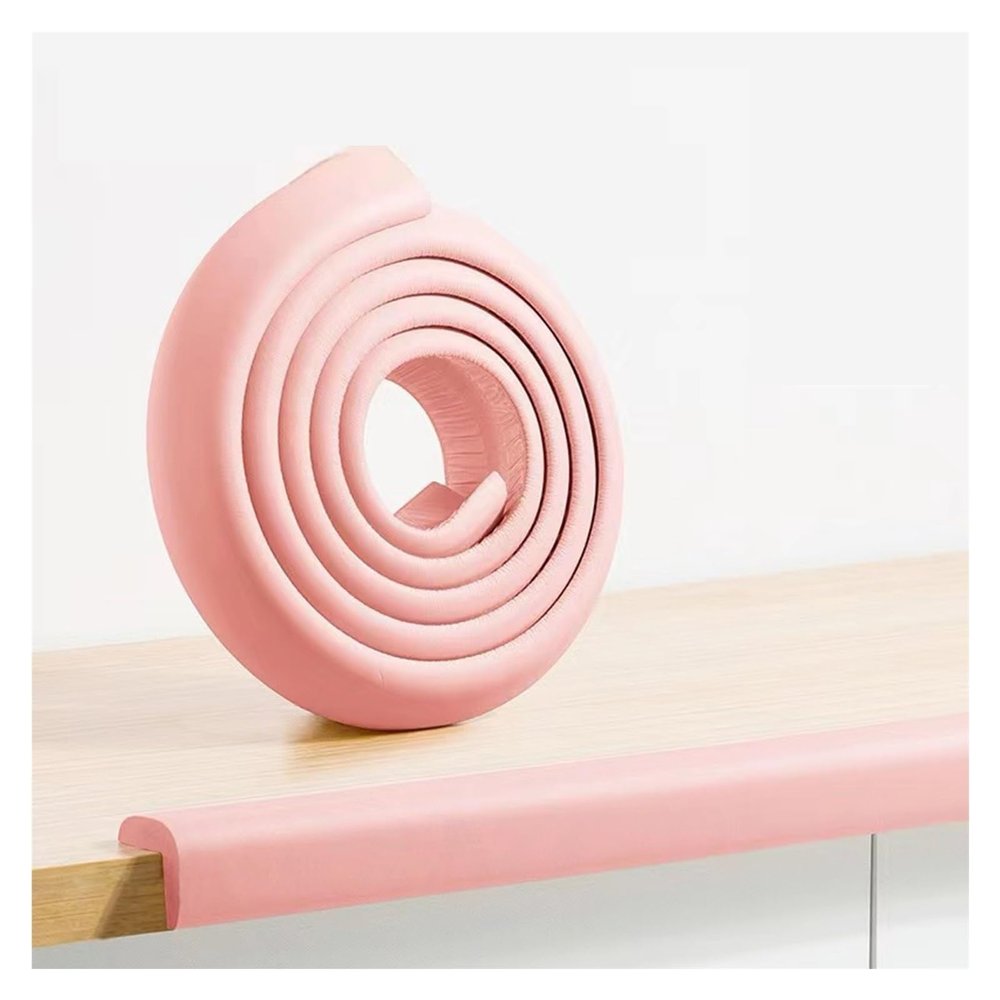 XPLKQXE Foam Table Edge and Corner Protector, Self-Adhesive, Pink, 3 Pieces