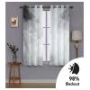 Blackout Curtains, 3D Black and White Geometric Print, Grommet Top, 2-Piece Set, 200 x 160 cm view 4