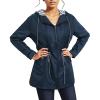 Duohropke Women's Long Hooded Rain Jacket view 2