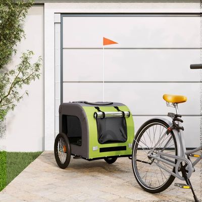 BaraSh Dog Bicycle Trailer, Green and Gray