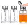 Guiqulai Transparent Glass Pump Dispenser Bottles with Metal Flip-Top Caps, 180 mL, 3-Pack view 1