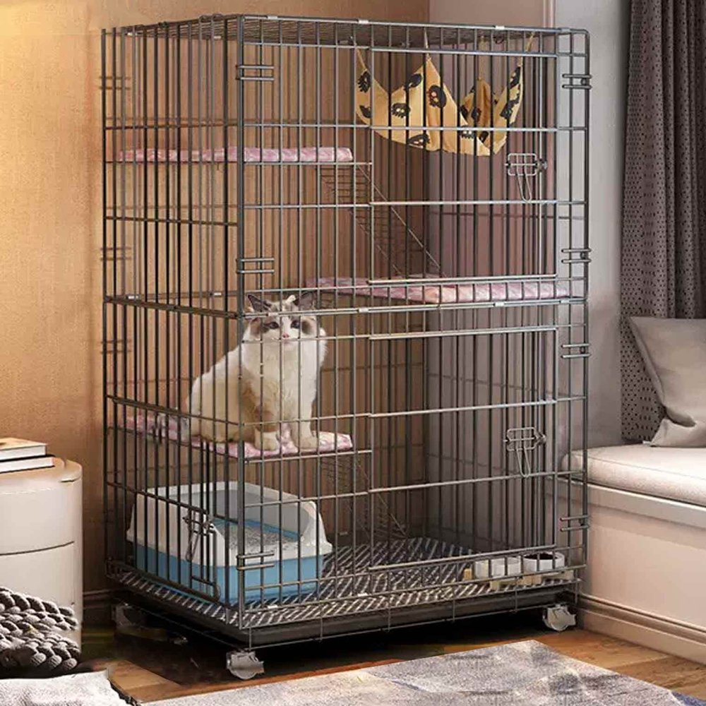 NEZIH Indoor Cat Cage for 2-3 Cats