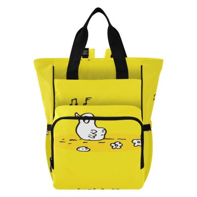 Waterproof Stylish Travel Diaper Backpack with Doodle Duck Design