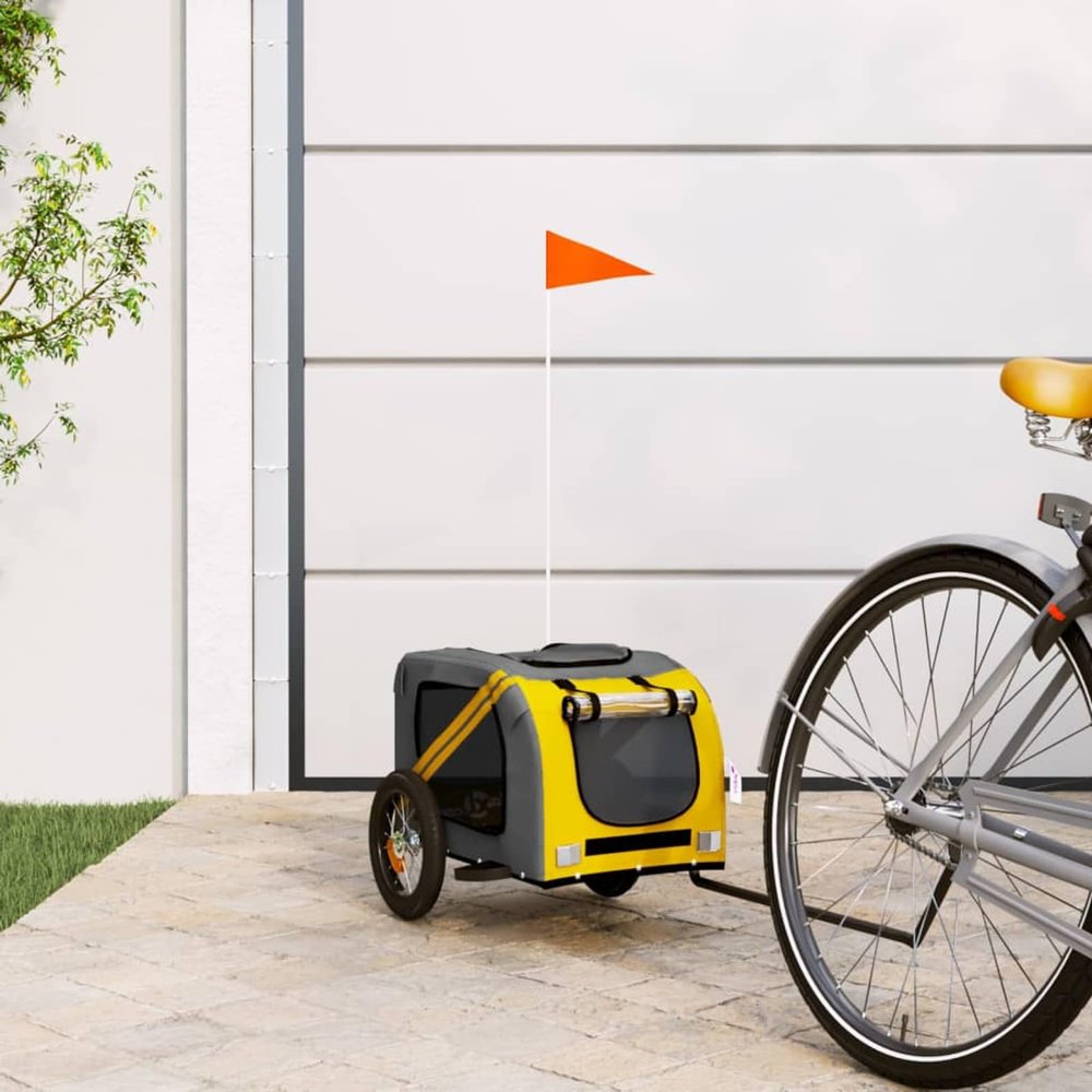 Camerina Dog Bicycle Trailer, Yellow and Gray