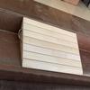 Wooden Threshold Wheelchair Ramp with Handle, Non-Slip Curb Ramp view 1