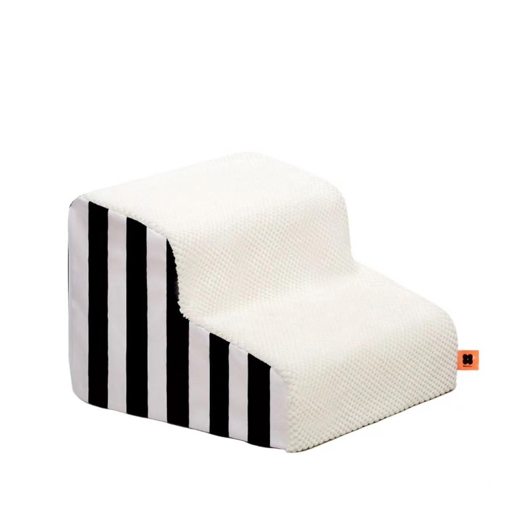 Waterproof 2-Step Dog Stairs, Portable Pet Steps with Removable Washable Cover, High-Density Foam Stairs for Sofas and Beds