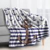Cuddle Blanket 150 x 200 cm Anchor Nautical Striped Plush Fleece Sofa Blanket, Flannel Throw, Large XL Winter Home Blanket view 2
