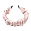 QinGoo Wide Pleated Faux Silk Headband for Women, Pink view 1