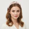 QinGoo Wide Pleated Faux Silk Headband for Women, Pink view 2