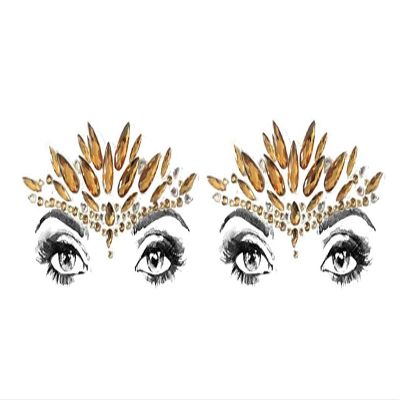 2-Pack Gold Glitter Face Jewel Stickers BFG34