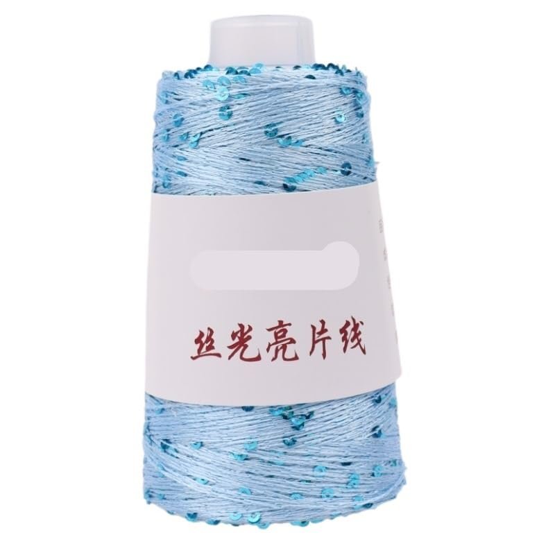 1000 g/Ball, 7000 m Summer Ice Silk Mercerized Sequin Yarn for DIY Handwoven Rag Dolls and Knitted Wool Blankets (Color: 76)