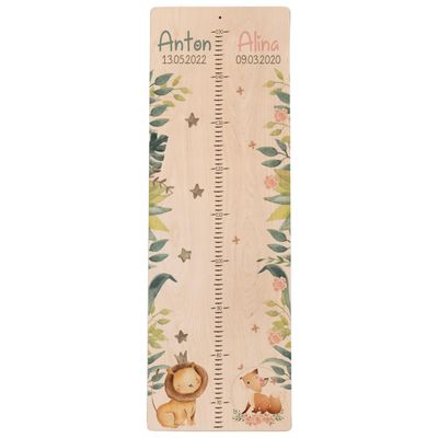 Kidsmood Personalized Wooden Sibling Growth Chart