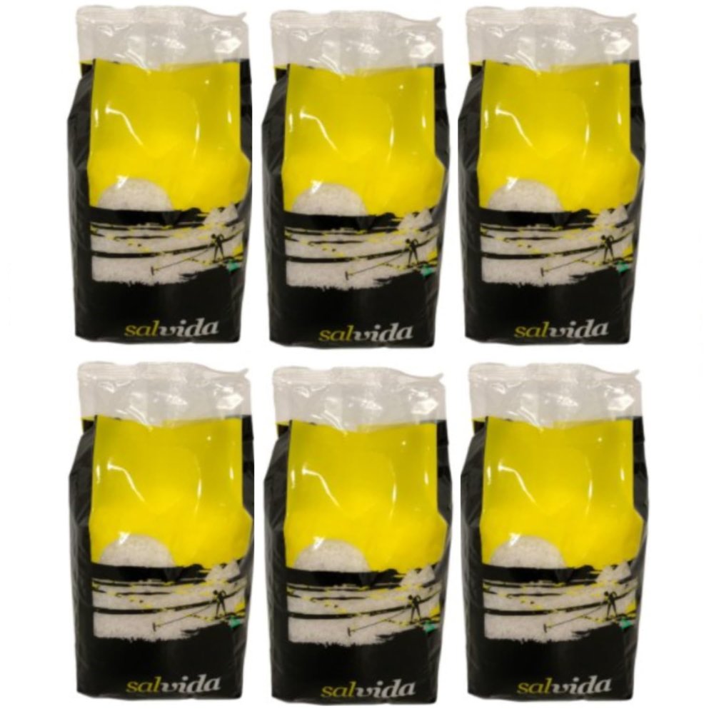 Salvida Sal Marinho Coarse Sea Salt from Portugal, 6 x 1 kg, Includes FineWert E-Book