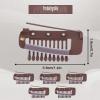 6 Brown Chunni Clips with Safety Pins for Wigs, Hair Extensions, and Hijab Veils view 2