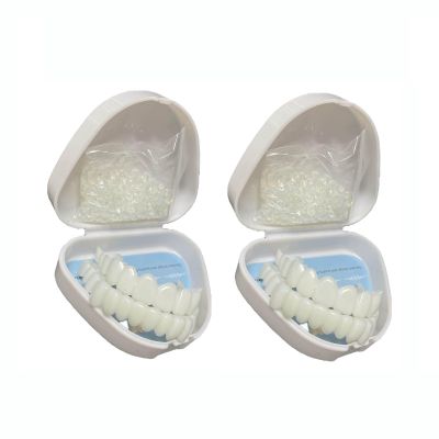 Flipped Warmth 2-Pair Instant Veneers, Upper and Lower Snap-On Dentures