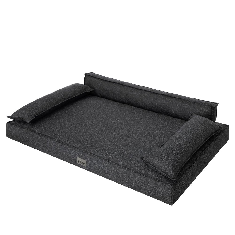 DOGGY Dog Bed, Mattress, Couch for Small and Large Dogs, Black, L: 78x54 cm