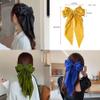 FrEshn Satin Ribbon Bow Hairpin for Women and Girls, Wooden, Deep Blue view 2
