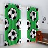 AKATIE Green Football Curtains for Kids’ Rooms, 3D Printed, Blackout, 2-Pack, 140 x 160 cm view 2