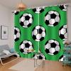 AKATIE Green Football Curtains for Kids’ Rooms, 3D Printed, Blackout, 2-Pack, 140 x 160 cm view 3
