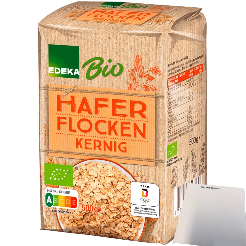Edeka BIO Coarse-Rolled Oats (500 g Pack) + usy Block