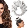 BLINKEEN Heatless Curling Scrunchie for Long Hair, Soft Sleep Tie (Light Gray) view 1