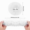 2 White Pom-Pom Scrunchie Hair Ties view 2