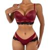 Women's Lingerie Set with Padded Bustier Corset Top and Thong view 1