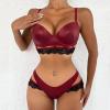 Women's Lingerie Set with Padded Bustier Corset Top and Thong view 2