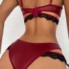 Women's Lingerie Set with Padded Bustier Corset Top and Thong view 3