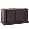 PawHut Elevated Dog Bowl Feeding Station with Stand for Large Dogs, Coffee Brown view 1