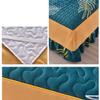 PUIOKA Winter Quilted Fitted Sheet, Warm and Comfortable Mattress Protector with Bed Skirt, Floral Pattern view 2