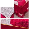 Winter Quilted Fitted Sheet, Warm and Comfortable Mattress Protector with Bed Skirt, Floral Pattern view 2