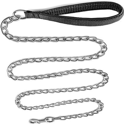LATRAT Dog Leash, Metal Chain with Polyurethane Grip for Small to Medium Dogs