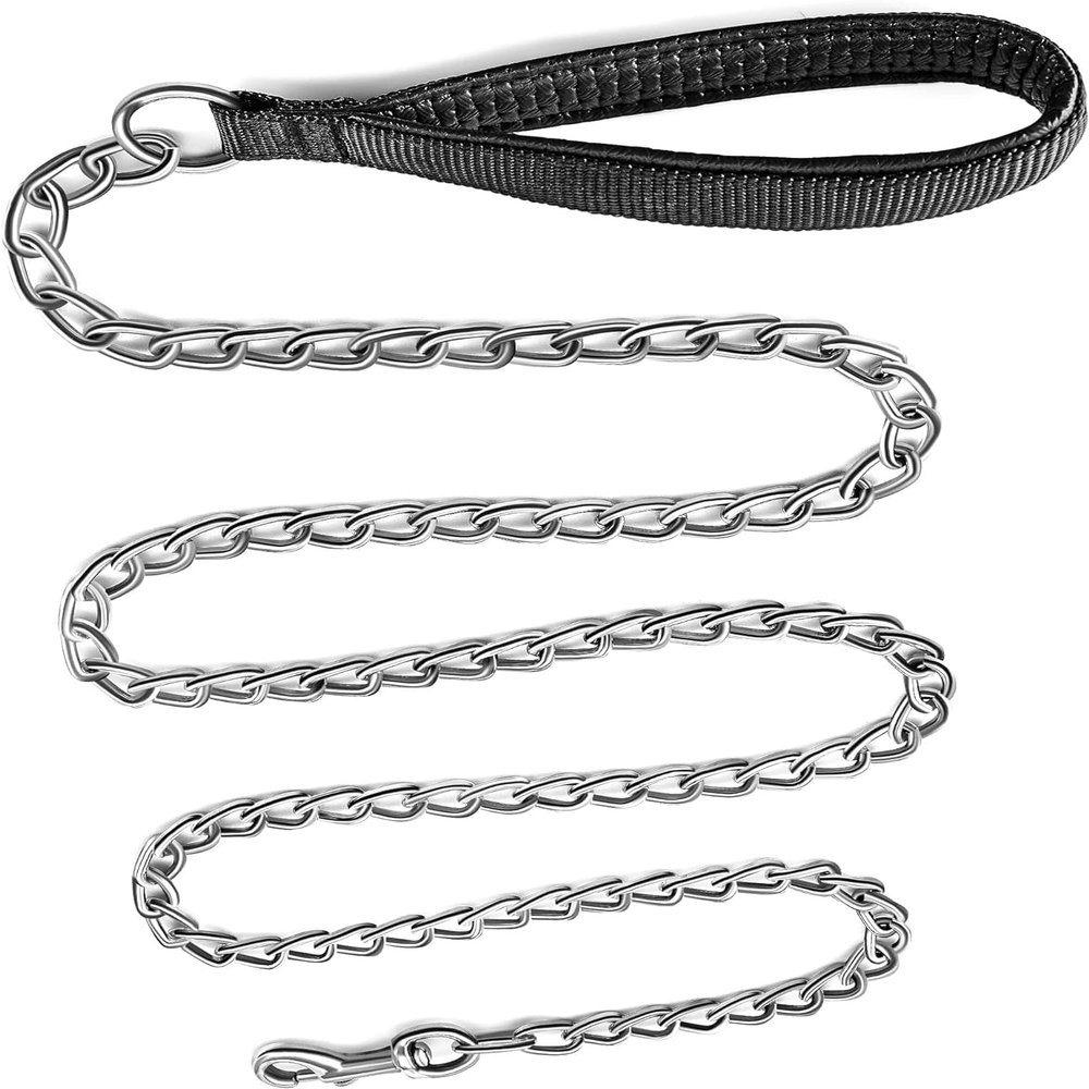 LATRAT Dog Leash, Metal Chain with Polyurethane Grip for Small to Medium Dogs