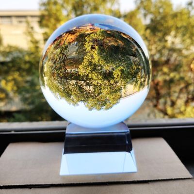 NIBHZ K9 Crystal Ball for Lens, Glass Ball for Photo Effects with Stand, Photography Accessory, Prop and Decoration, 20 cm