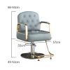 NAKEAH Adjustable Barber Chair with Footrest, 360° Swivel Hydraulic Salon Chair for Barber Shops and Beauty Salons, Gold, B view 4