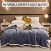 Thdsubb Double-Sided Sherpa Throw Blanket, Blue Gray, 100 x 150 cm view 2