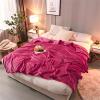 Chickwin Solid-Color Flannel Fleece Blanket, Soft Warm Microfiber Throw, Rose Red, 35.43 x 39.37 in view 2