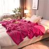 Chickwin Solid-Color Flannel Fleece Blanket, Soft Warm Microfiber Throw, Rose Red, 35.43 x 39.37 in view 3