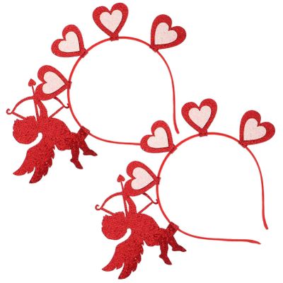 Didiseaon 2-Piece Valentine's Day Red Heart Headband Set