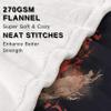 Samurai Plush Flannel Fleece Blanket, 220 x 240 cm, Extra-Large Warm Throw view 4