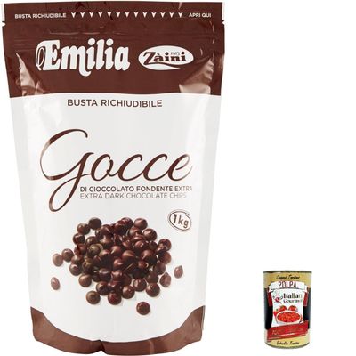 Italian Gourmet Gocce di Cioccolato Fondente Dark Chocolate Drops XXL, 1 Pack