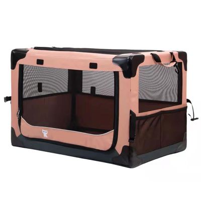 Dog Car Seat for Small to Medium Dogs, Extra Sturdy with Reinforced Walls and Safety Belts for Front and Back Seats, Waterproof and Tear-Resistant, Pink-L